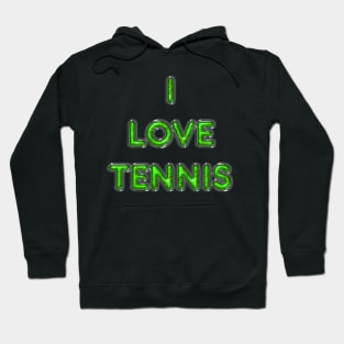 I Love Tennis - Green Hoodie